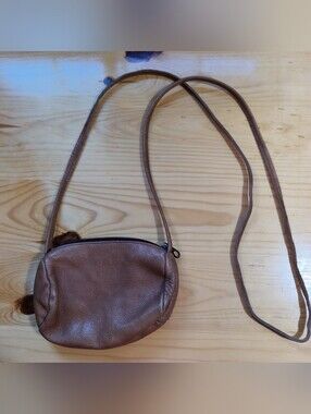 Small Brown Colombian Leather Crossbody Bag - Unbranded, Initials Inside